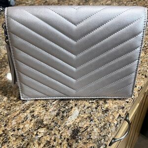 Neiman Marcus Elegant Silver Quilted Women's Clutch